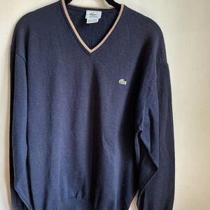 Lacoste Men's Dark Blue V-Neck Sweater